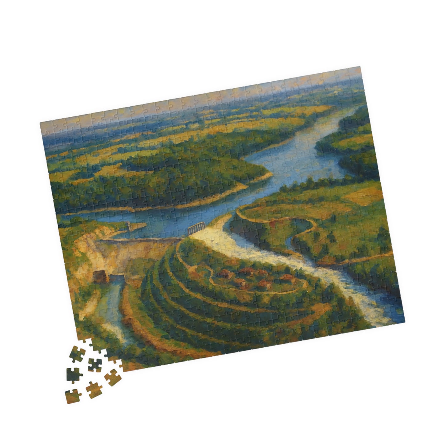 A Painter's Perspective: Dix Dam Aerial View Jigsaw Puzzle  (110, 252, 500 & 1000 pieces)
