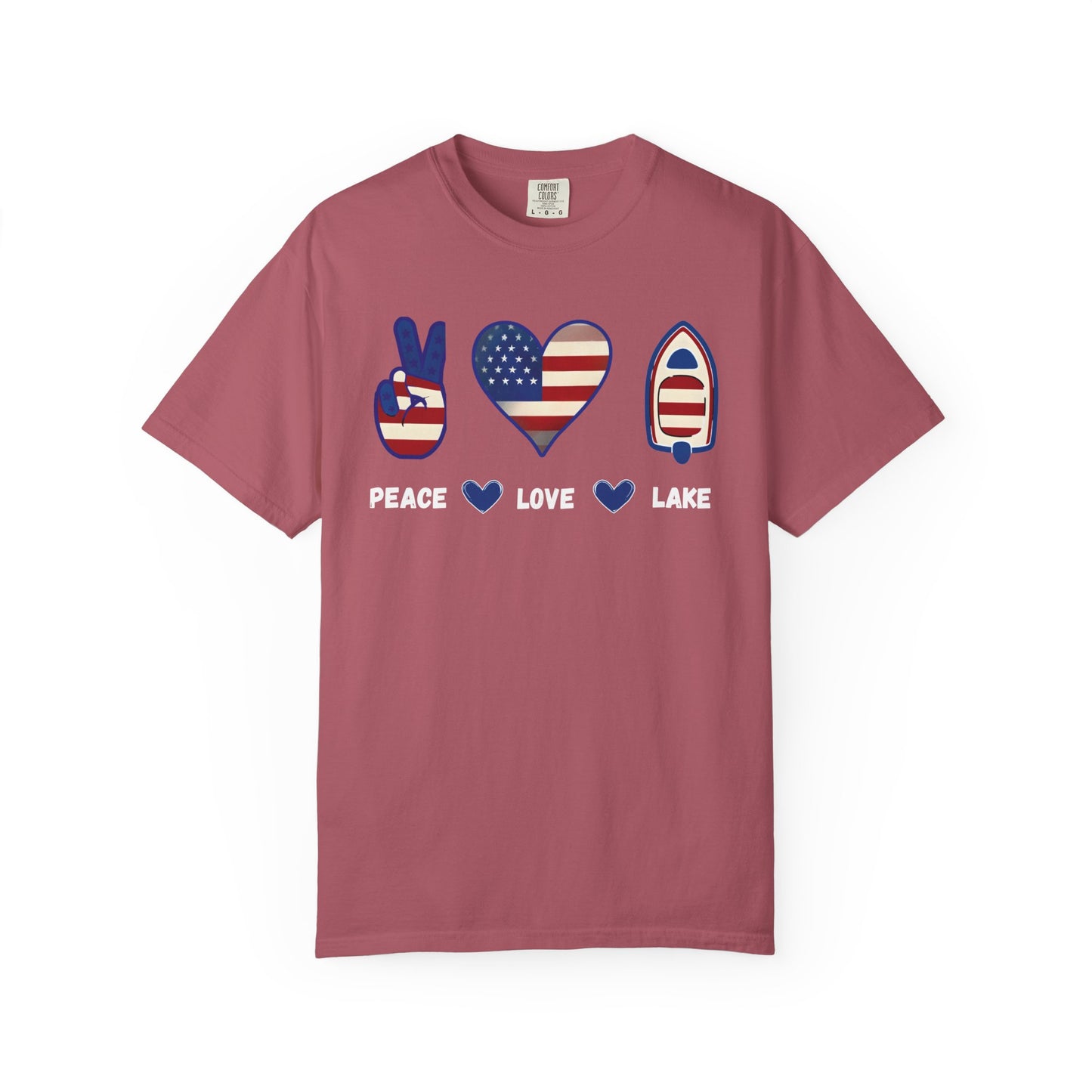Peace Love Lake Unisex Lake Patriots Collection Premium Garment-Dyed Comfort Colors TShirt