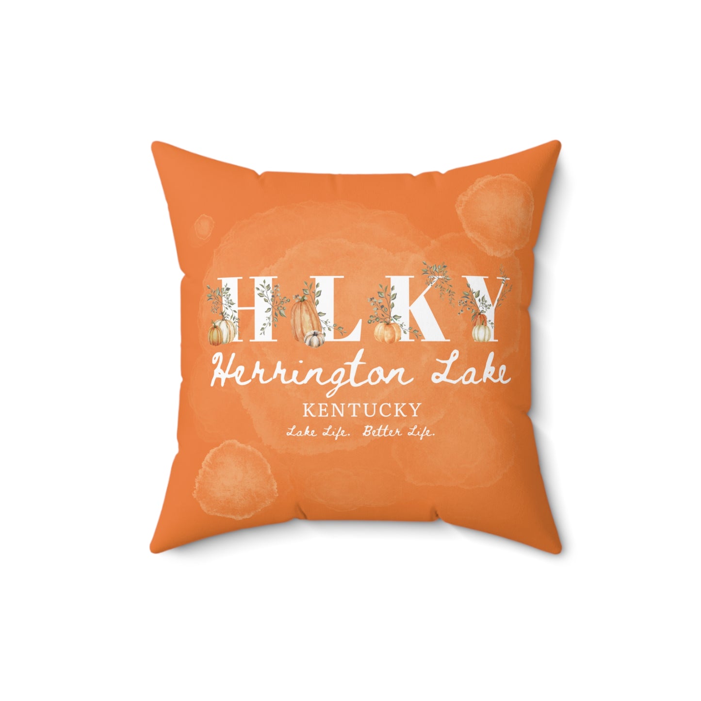 HLKY Collection Rustic Pumpkin Spun Polyester Square Accent Pillow (Crusta Orange)