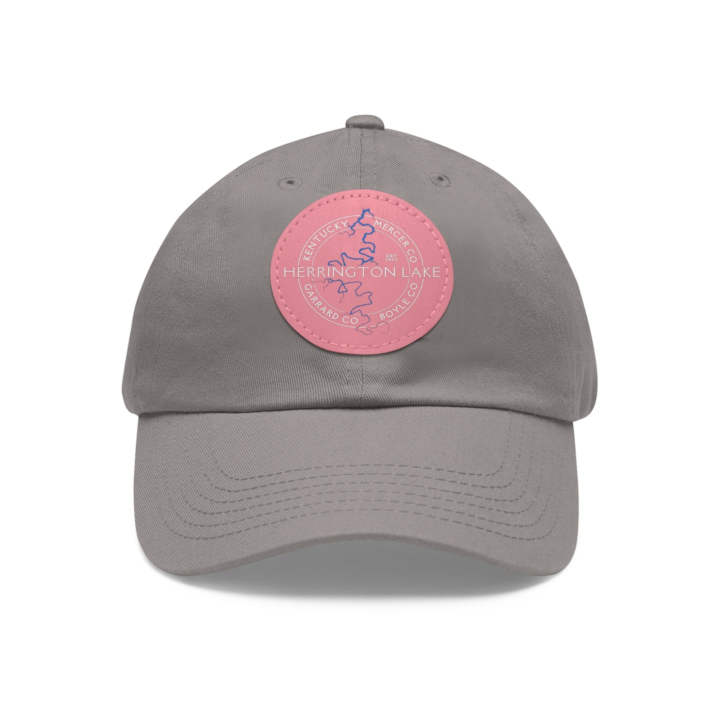 The "Classic" Herrington Lake and County Dad Hat with Leather Patch (Round)