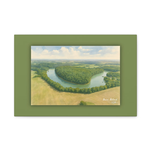 Dunn Island: Heart of Herrington Watercolor Printed on Matte Canvas, Stretched, 1.25"