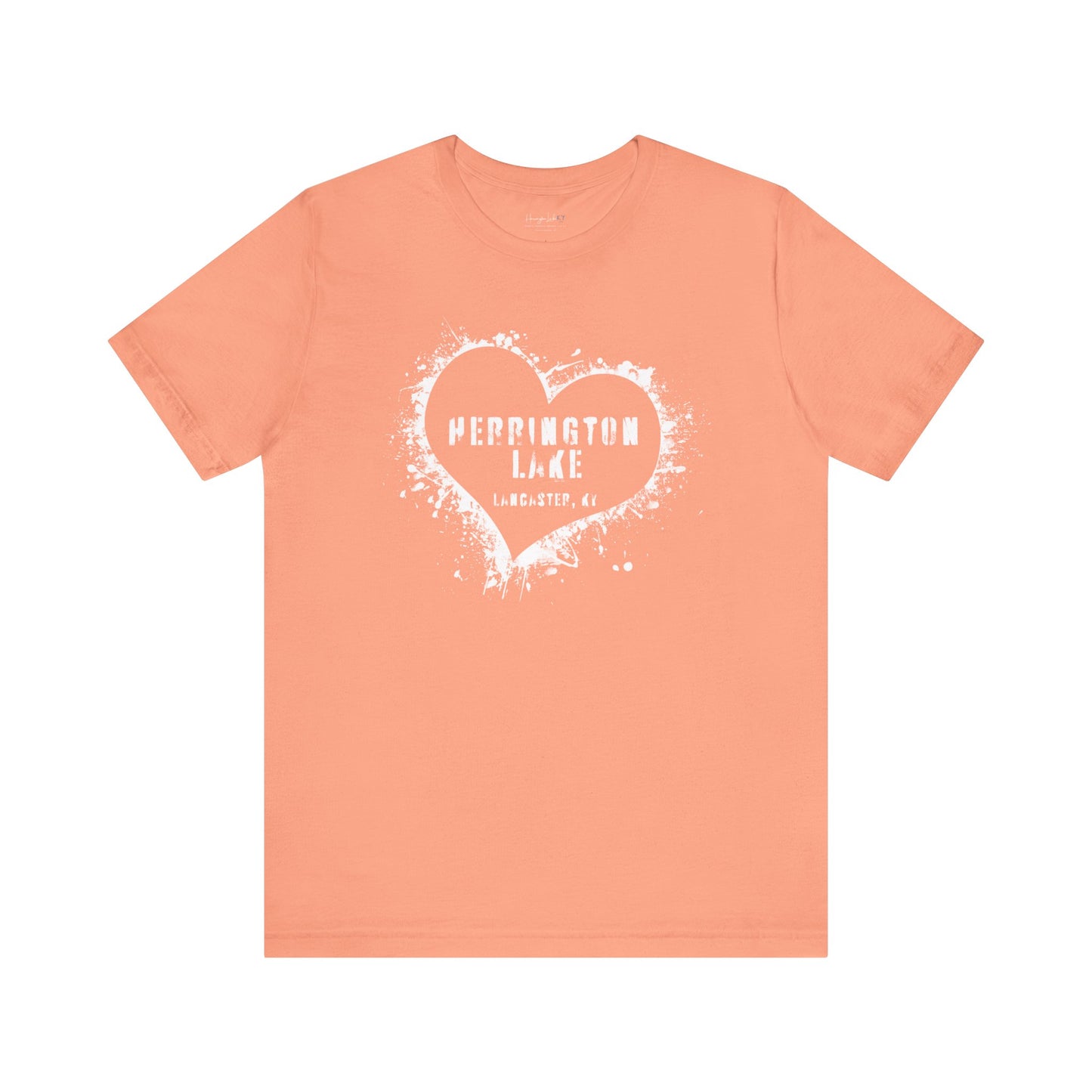 Herrington Lake Heart & Hometown Jersey Knit Cotton Tee (Lancaster, KY)