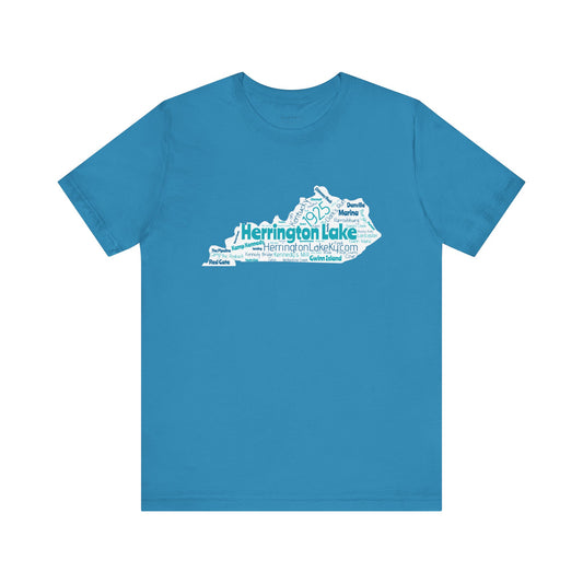 The Herrington Lake Kentucky WordCloud Jersey Knit Cotton T-Shirt