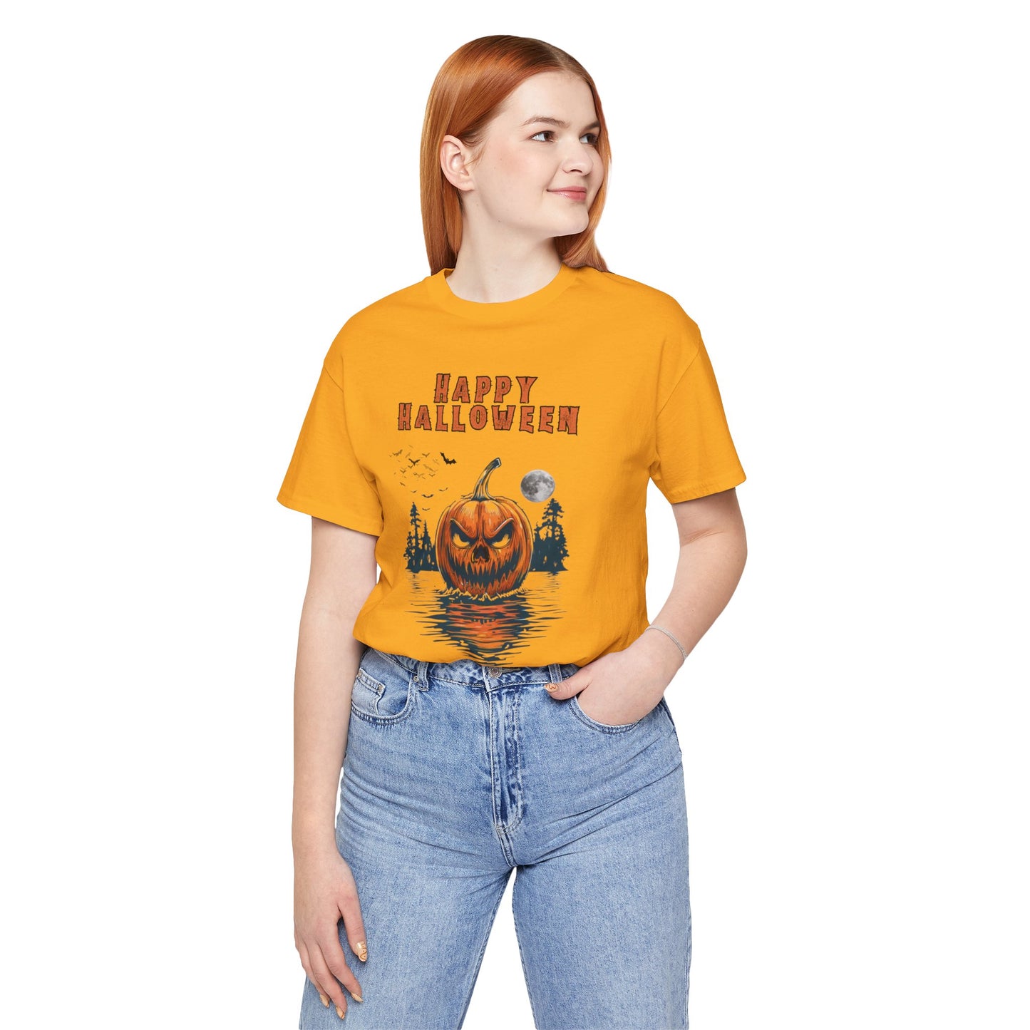 HAPPY HALLOWEEN From Herrington Unisex Jersey Knit Cotton Short Sleeve Tee