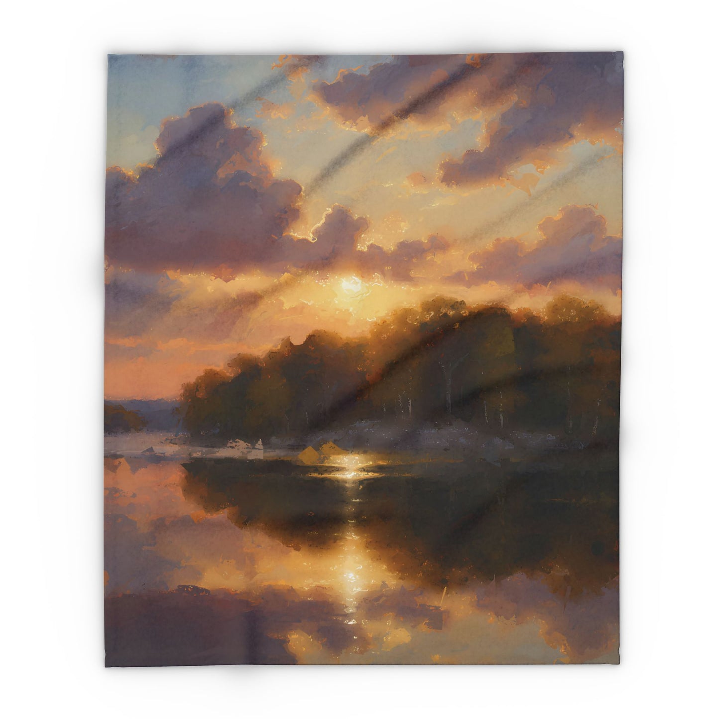 "Fall Dawn Over Herrington" 2025 Arctic Fleece Blanket