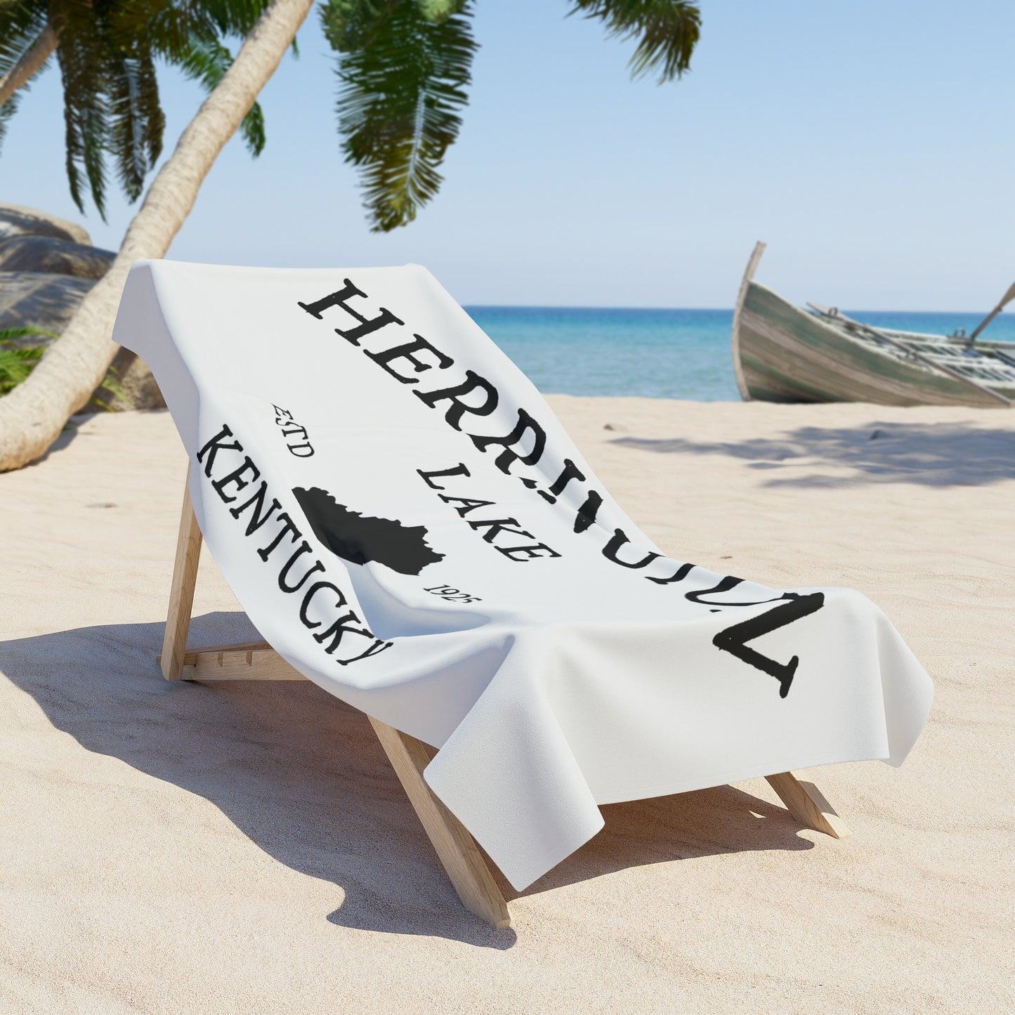 "Simply Herrington" Beach Towel (White)