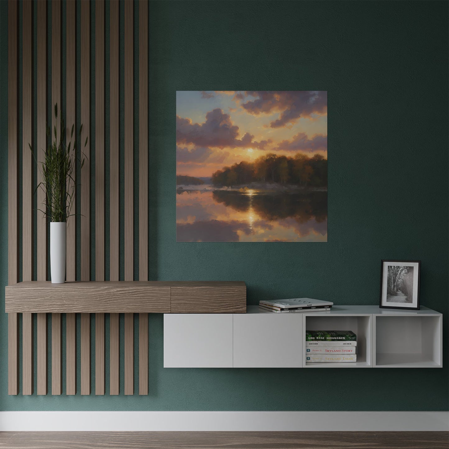 "Fall Dawn Over Herrington" in Oil Satin Digital Fine Art Poster Print (300gsm)