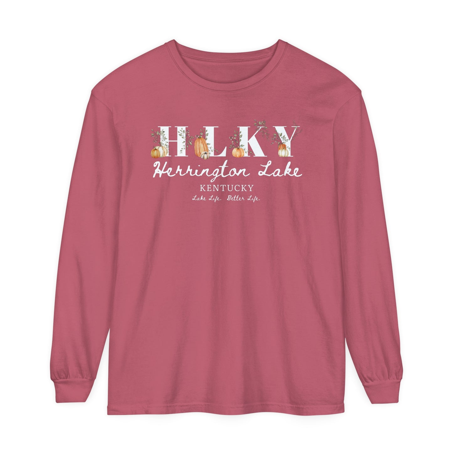 Fall Pumpkin HLKY Collection Garment-Dyed Premium Comfort Colors™ Long Sleeve T-Shirt