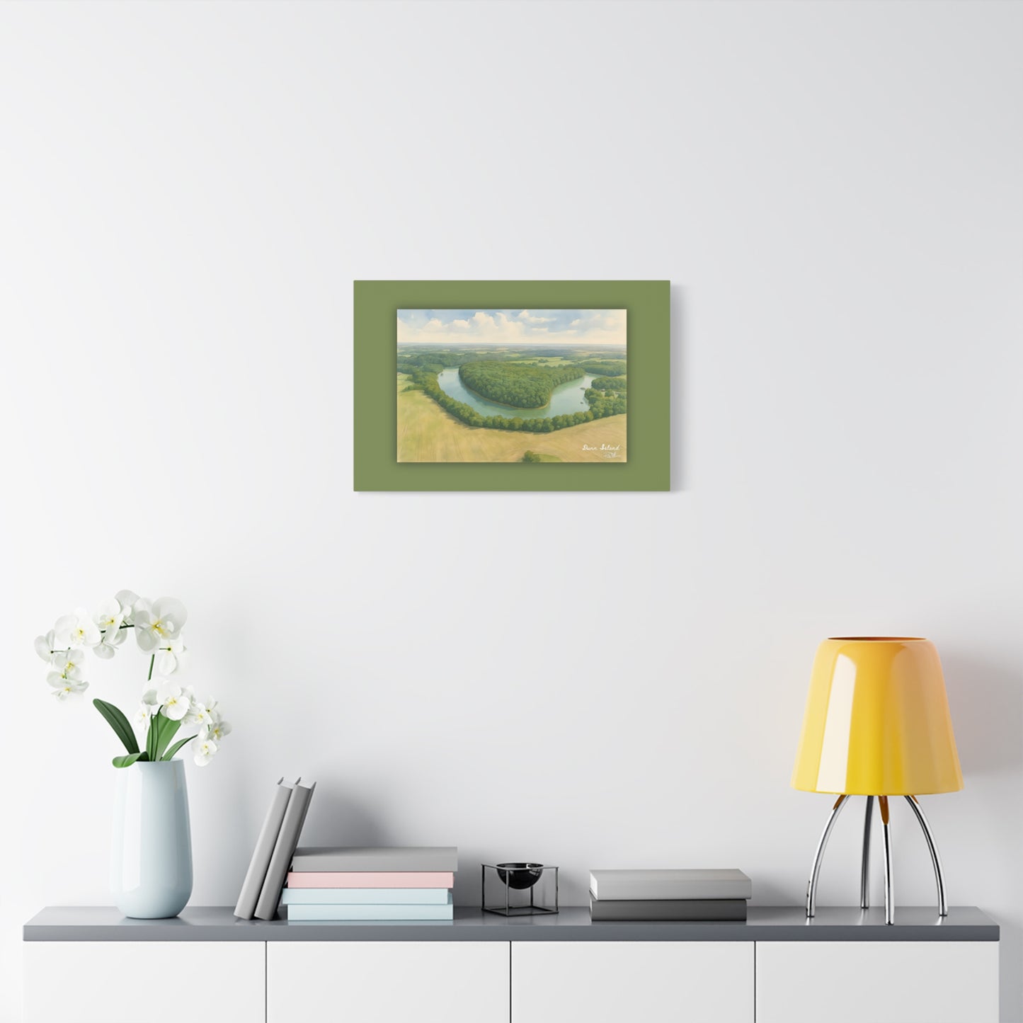 Dunn Island: Heart of Herrington Watercolor Printed on Matte Canvas, Stretched, 1.25"
