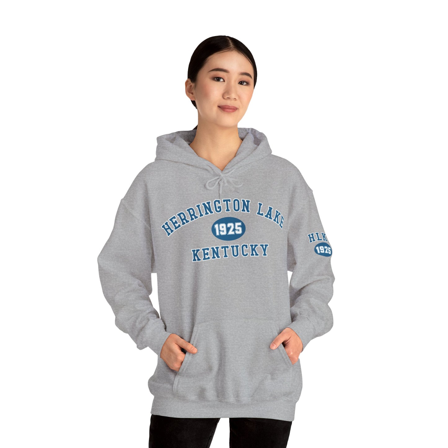 Herrington Lake Collegiate Collection Unisex Heavy Blend™ Hooded Sweatshirt w/ Printed Sleeve Accent