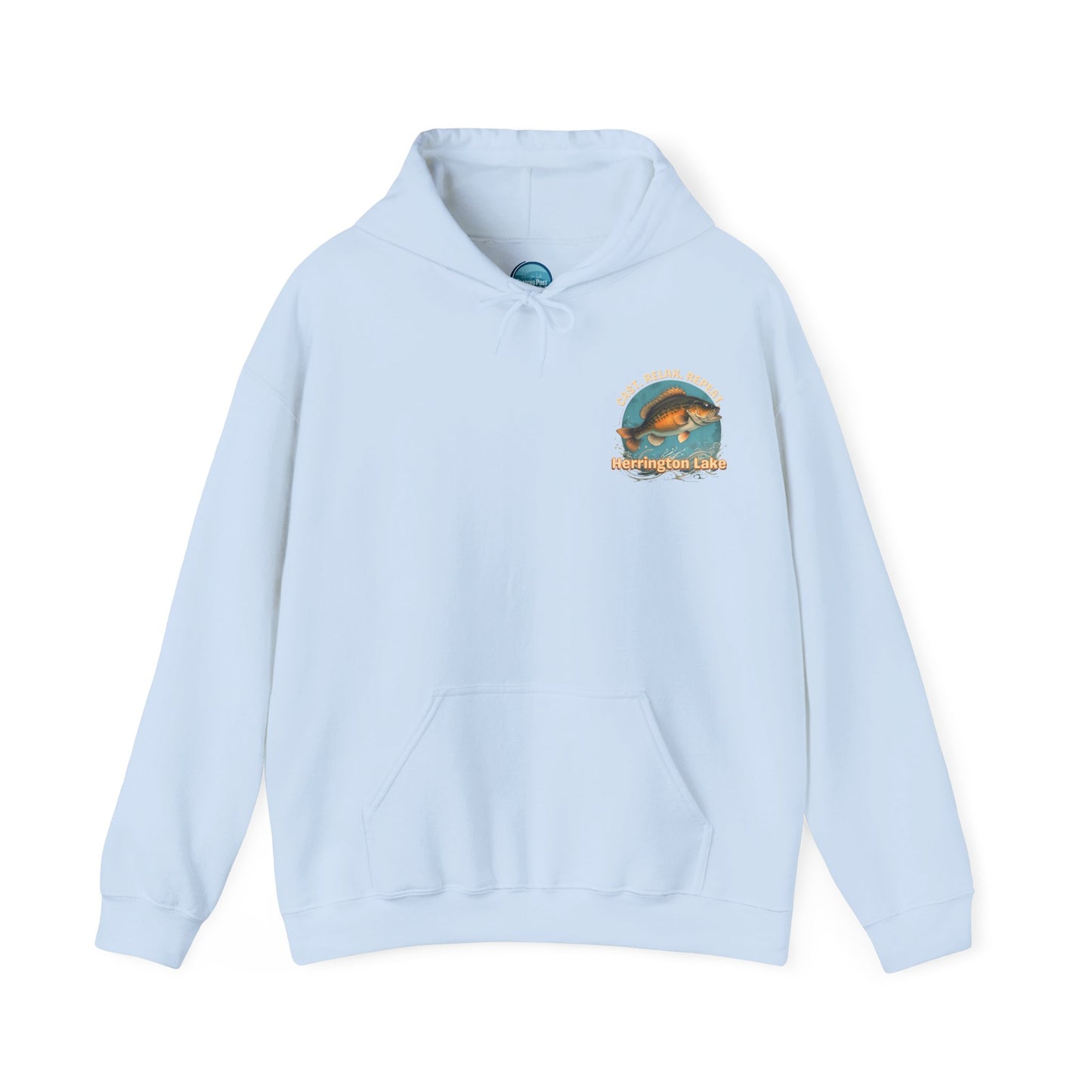 Cast. Relax. Repeat. Herrington Lake Double-Sided Unisex Heavy Blend™ Hooded Sweatshirt
