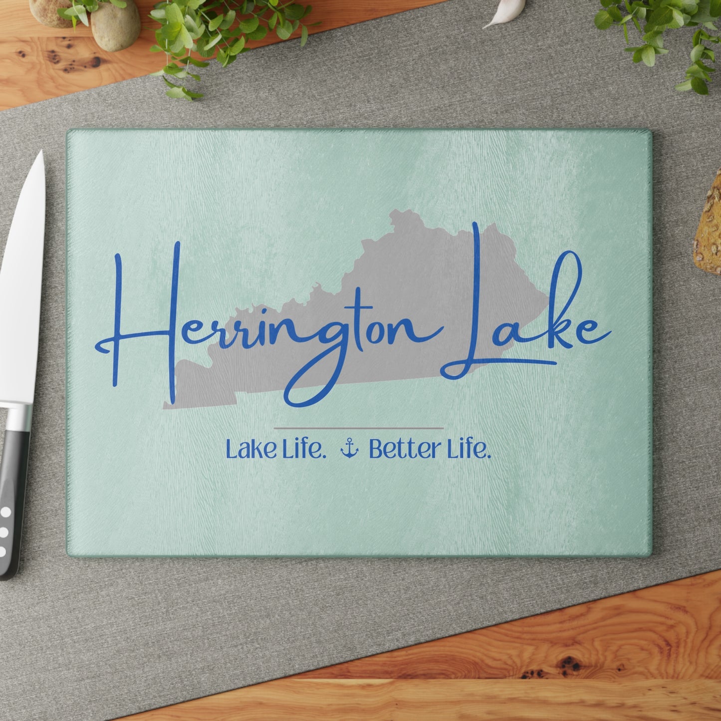 Herrington Lake Signature Collection Glass Cutting Board - White