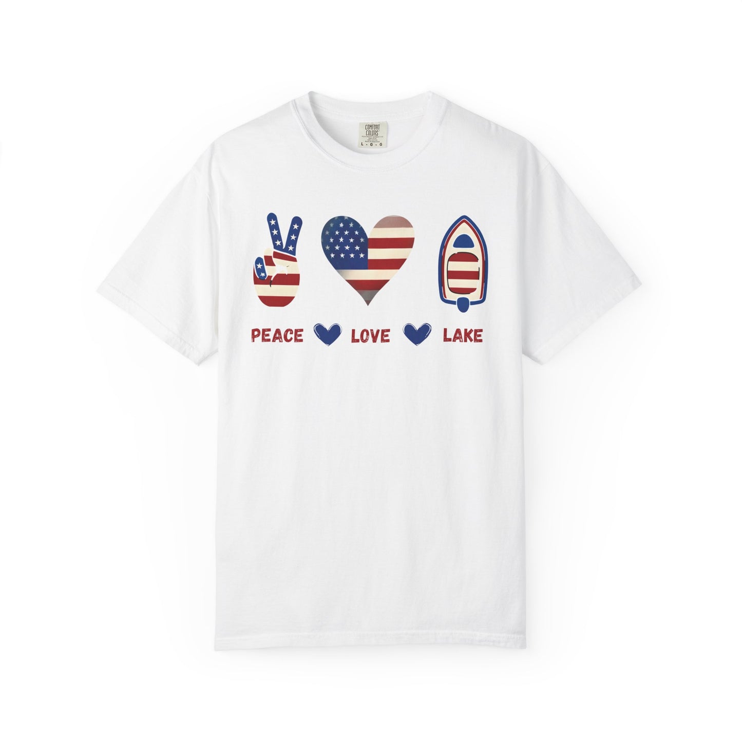 Peace Love Lake Unisex Lake Patriots Collection Premium Garment-Dyed Comfort Colors TShirt