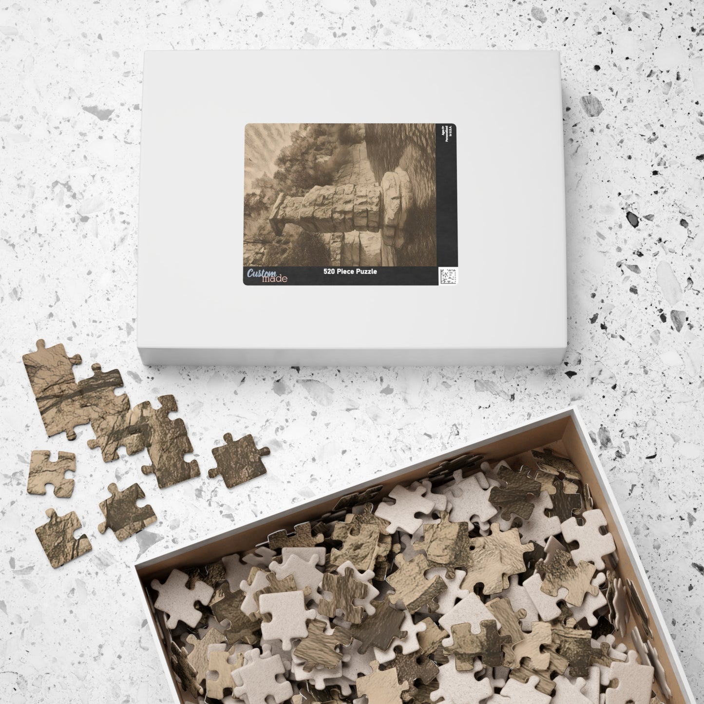 Chimney Rock in Pencil Jigsaw Puzzle (110, 252, 500 & 1000 pieces)