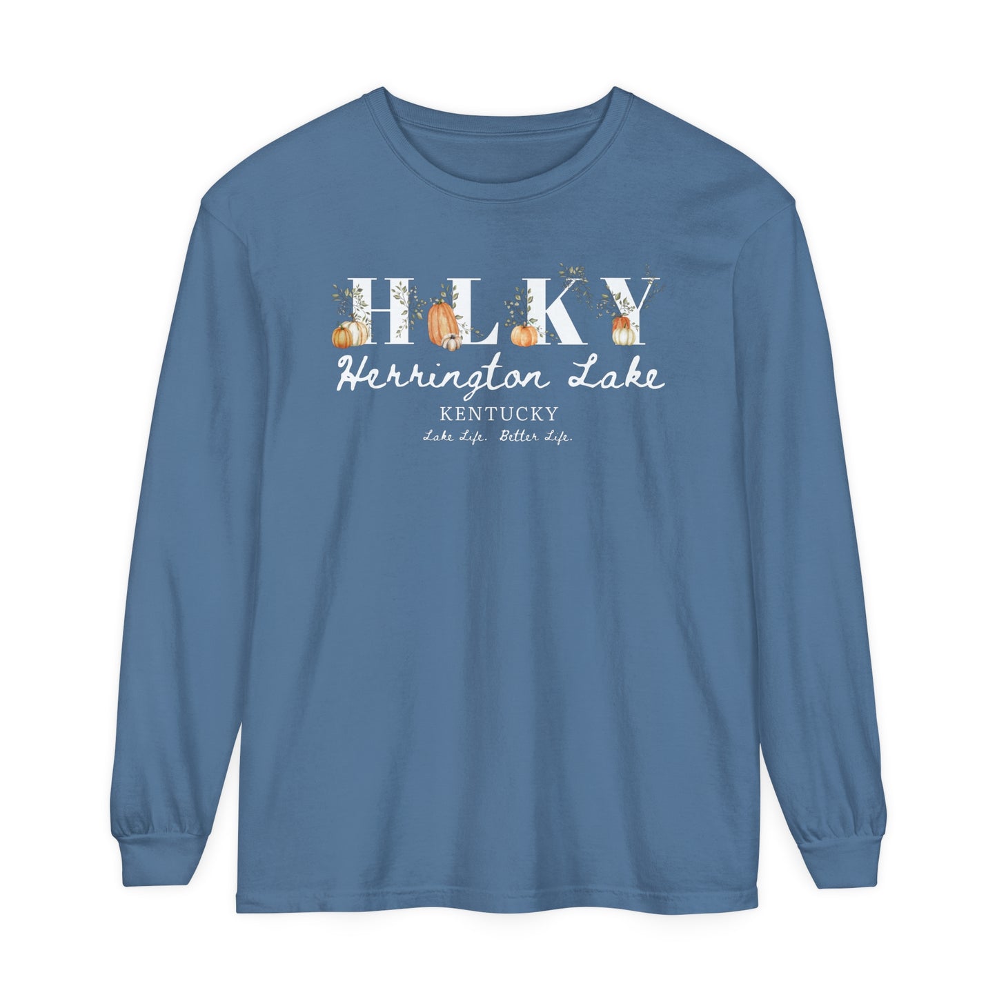 Fall Pumpkin HLKY Collection Garment-Dyed Premium Comfort Colors™ Long Sleeve T-Shirt