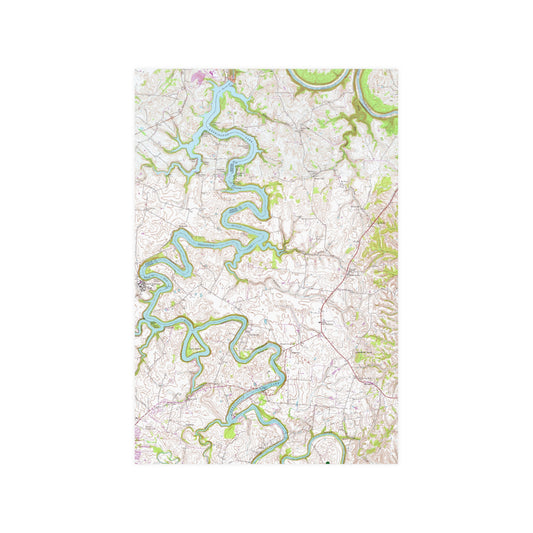 Herrington Lake 1952 USGS Topography Map Satin Poster (210gsm) - Original/Natural Colors