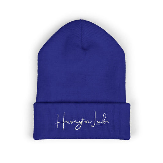 Embroidered Herrington Lake Script Logo Classic Cuffed Beanie