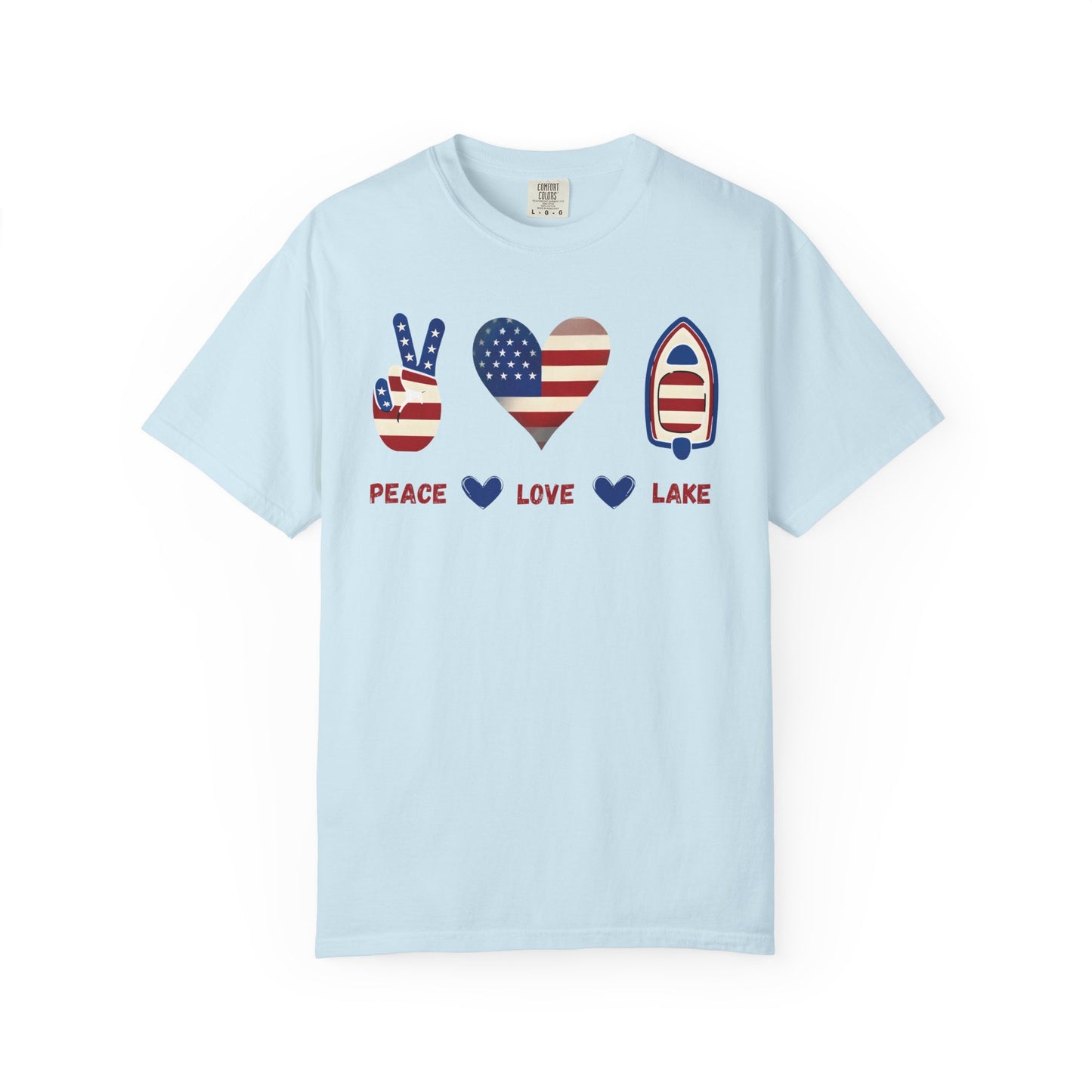 Peace Love Lake Unisex Lake Patriots Collection Premium Garment-Dyed Comfort Colors TShirt