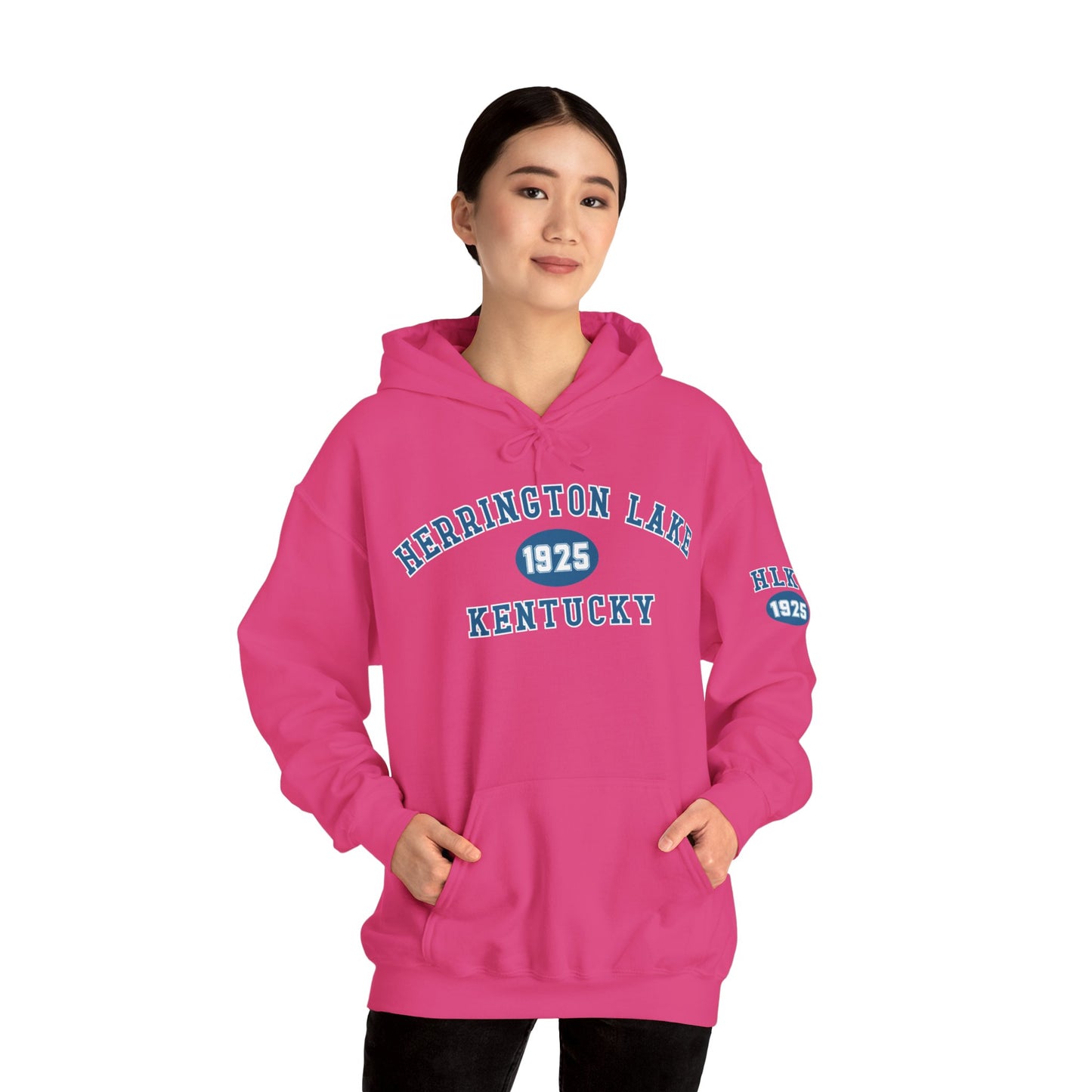 Herrington Lake Collegiate Collection Unisex Heavy Blend™ Hooded Sweatshirt w/ Printed Sleeve Accent