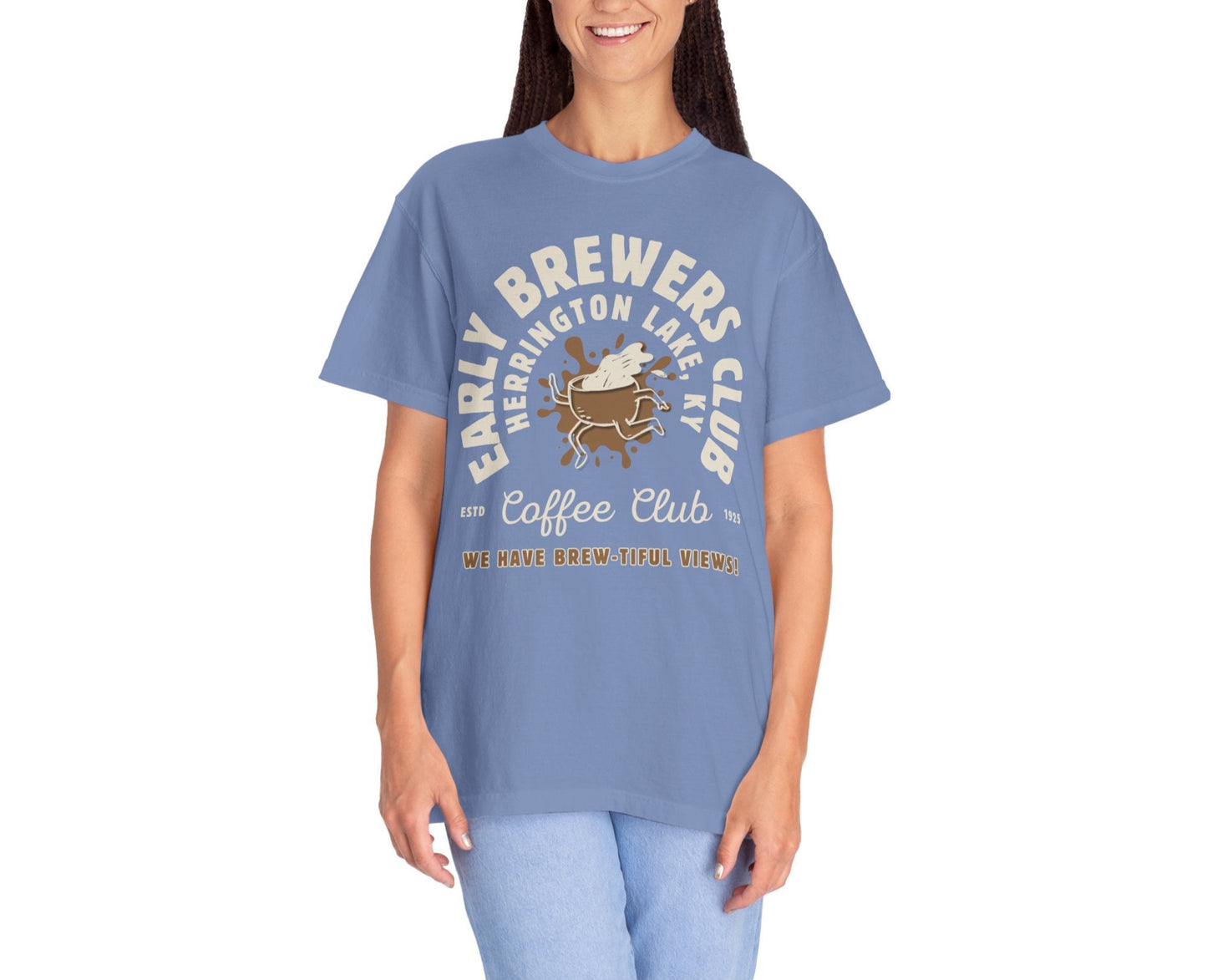 "Early Brewers Club" Coffee House Collection Premium Garment-Dyed Comfort Colors TShirt