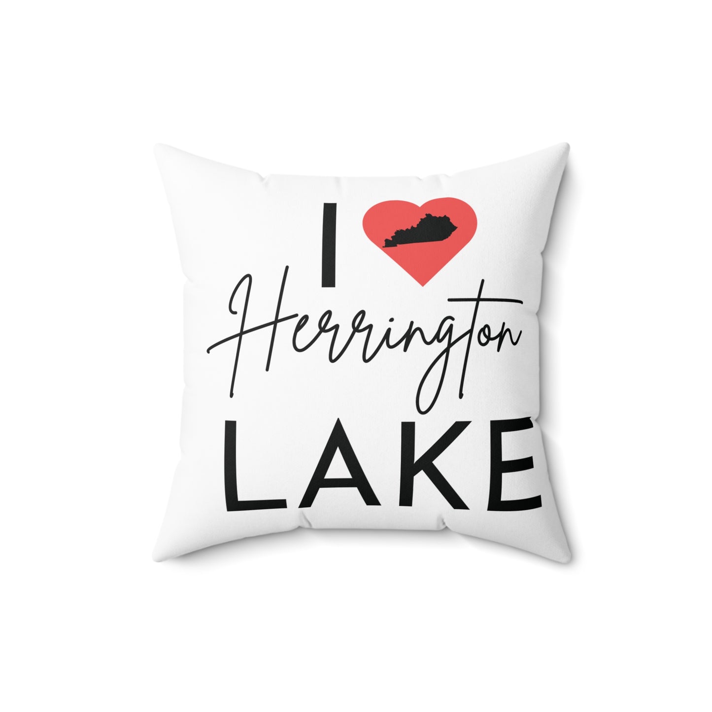 I ❤️ Herrington Lake Spun Polyester Square Accent Pillow