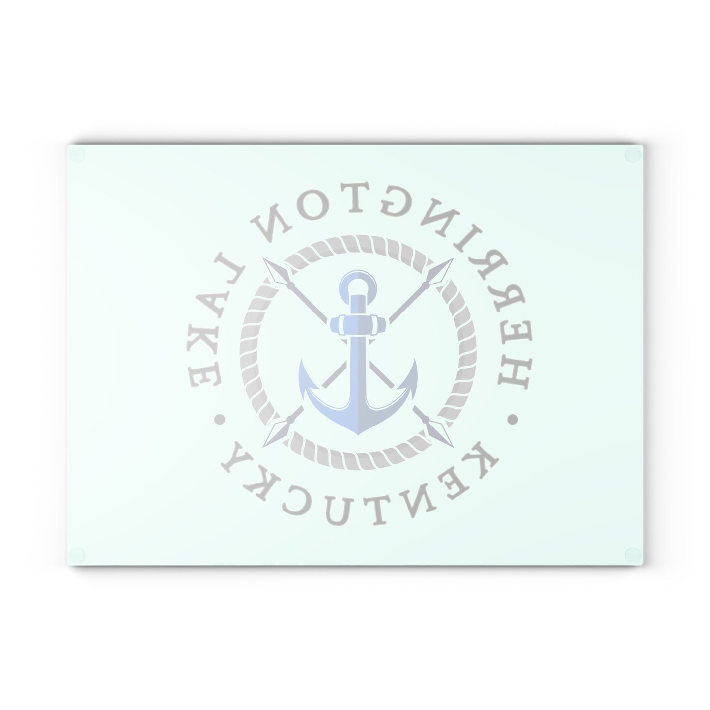 Herrington Lake Nautical Blue Anchor Glass Cutting Board