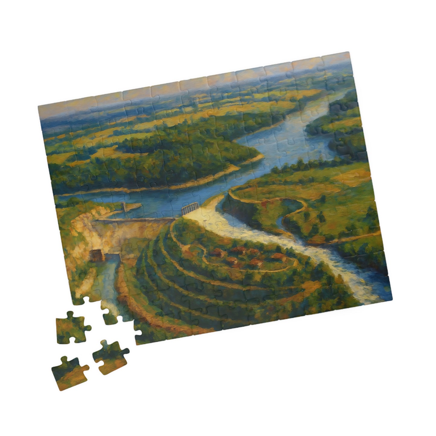 A Painter's Perspective: Dix Dam Aerial View Jigsaw Puzzle  (110, 252, 500 & 1000 pieces)