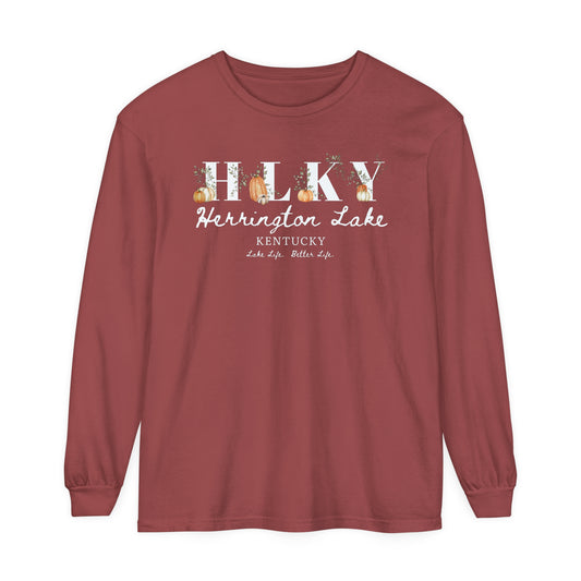 Fall Pumpkin HLKY Collection Garment-Dyed Premium Comfort Colors™ Long Sleeve T-Shirt