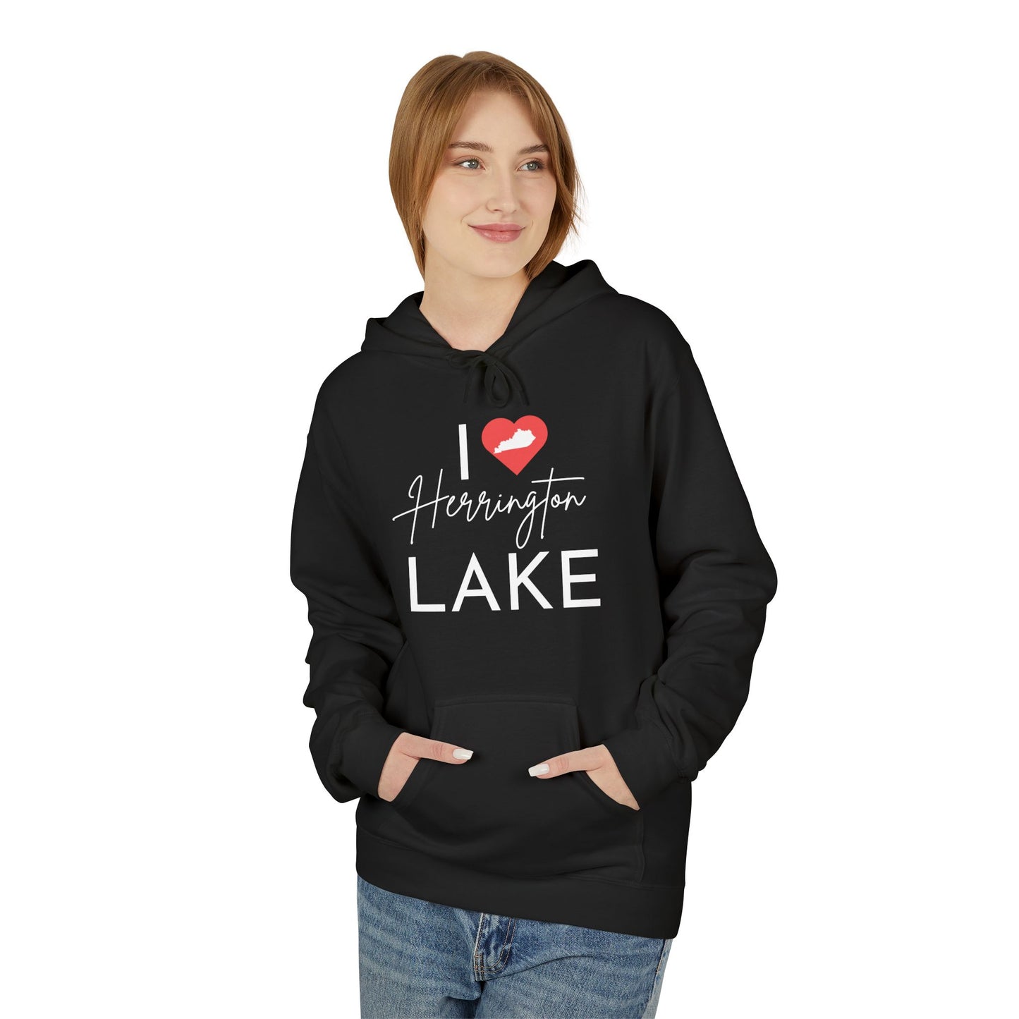 I ❤️ Herrington Lake Unisex Midweight Softstyle Cotton-Faced Fleece Hoodie