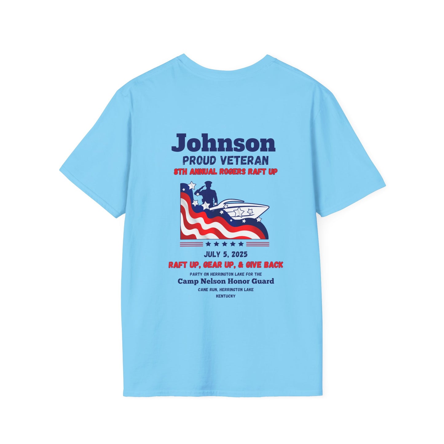 VETERANS 2025 Roger's Raft-Up for Camp Nelson Honor Guard 100% Ringspun Cotton UNISEX Double-Sided Tee