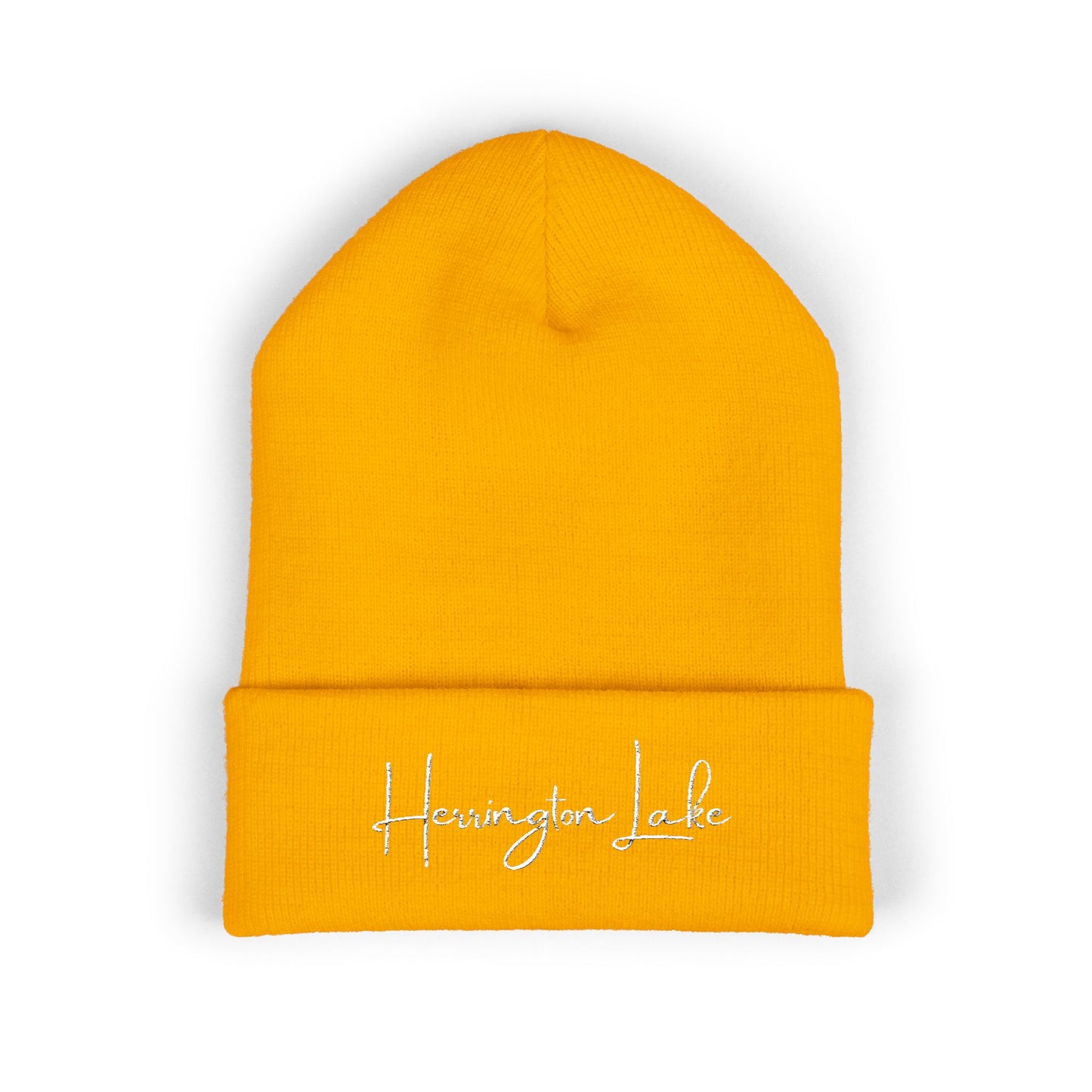 Embroidered Herrington Lake Script Logo Classic Cuffed Beanie