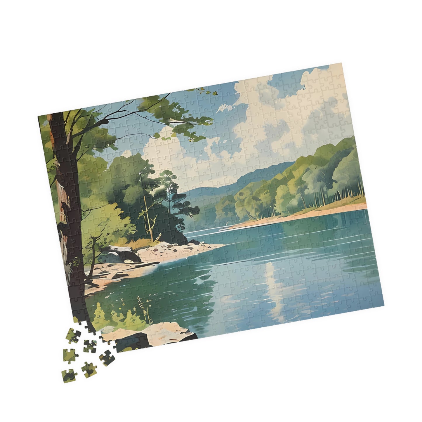 "Afternoon in the Cove" Herrington Lake Vista Watercolor Puzzle (110, 252, 520, 1014-piece)