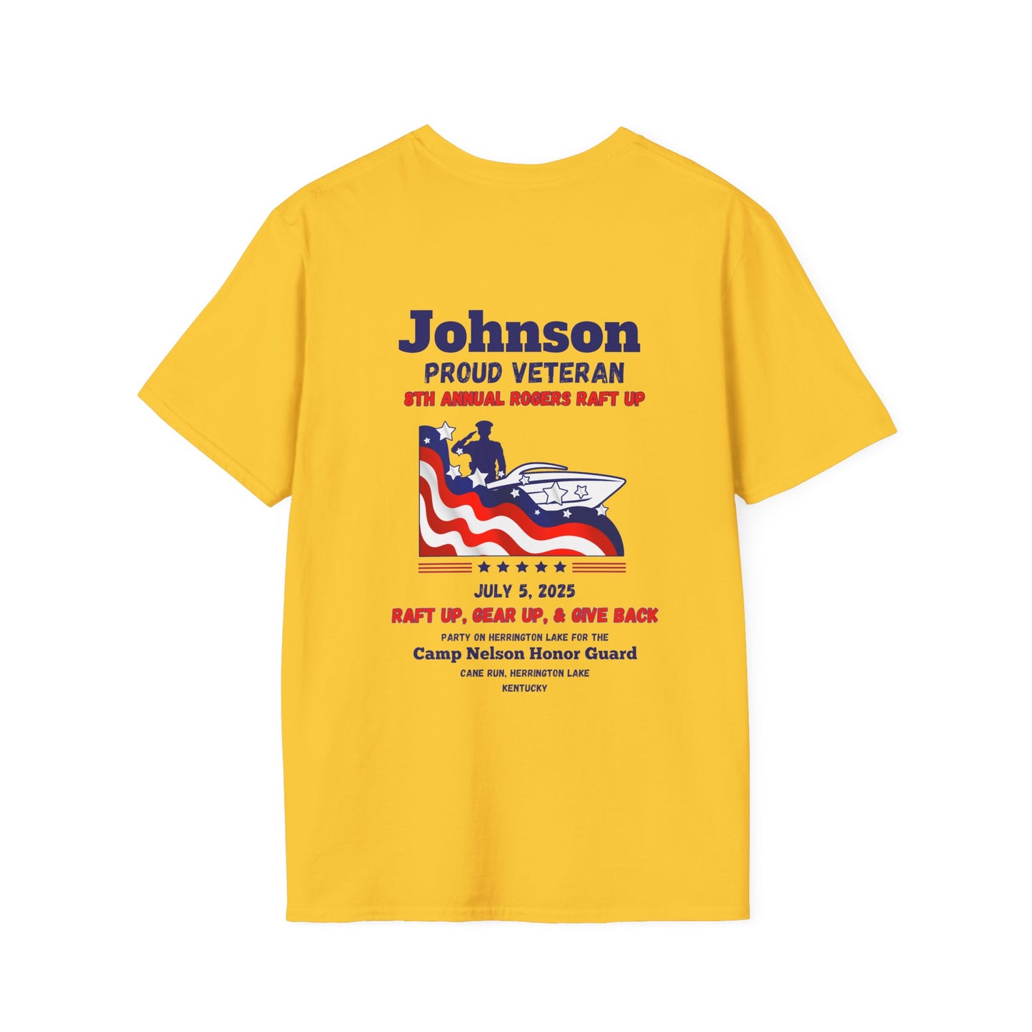 VETERANS 2025 Roger's Raft-Up for Camp Nelson Honor Guard 100% Ringspun Cotton UNISEX Double-Sided Tee