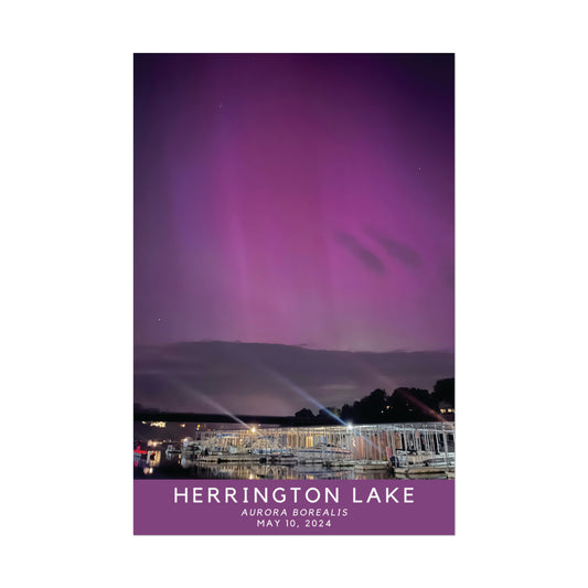 Northern Lights Over Herrington Limited Edition Rolled Posters with Titled Bottom