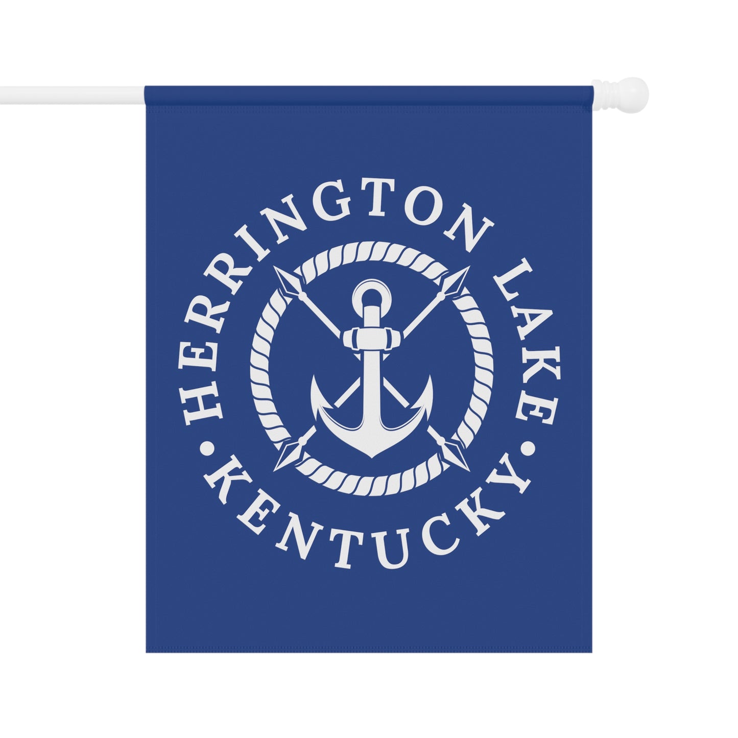 Herrington Lake White Anchor Nautical House Banner