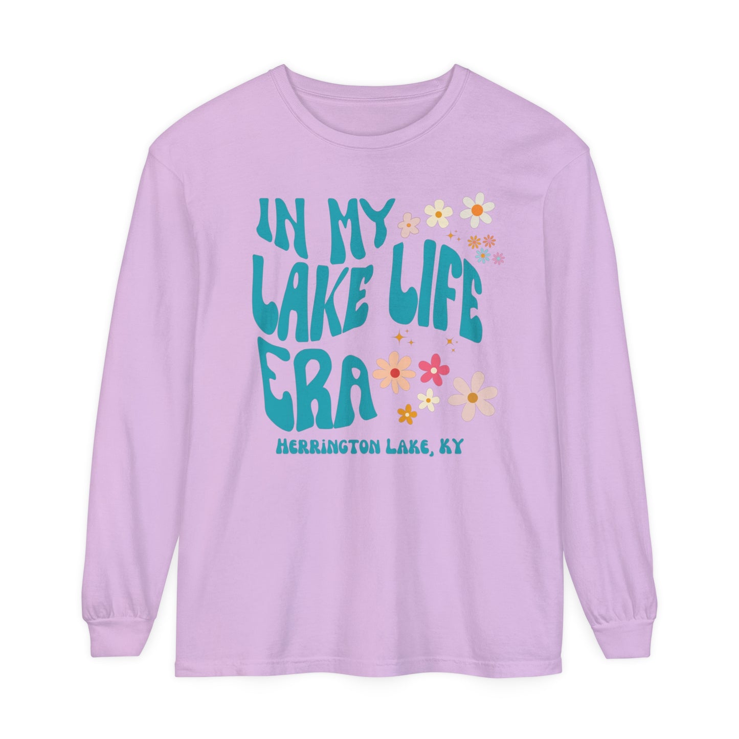 "In My Lake Life Era" Spring Pastels Garment-Dyed Premium Comfort Colors™ Long Sleeve T-Shirt