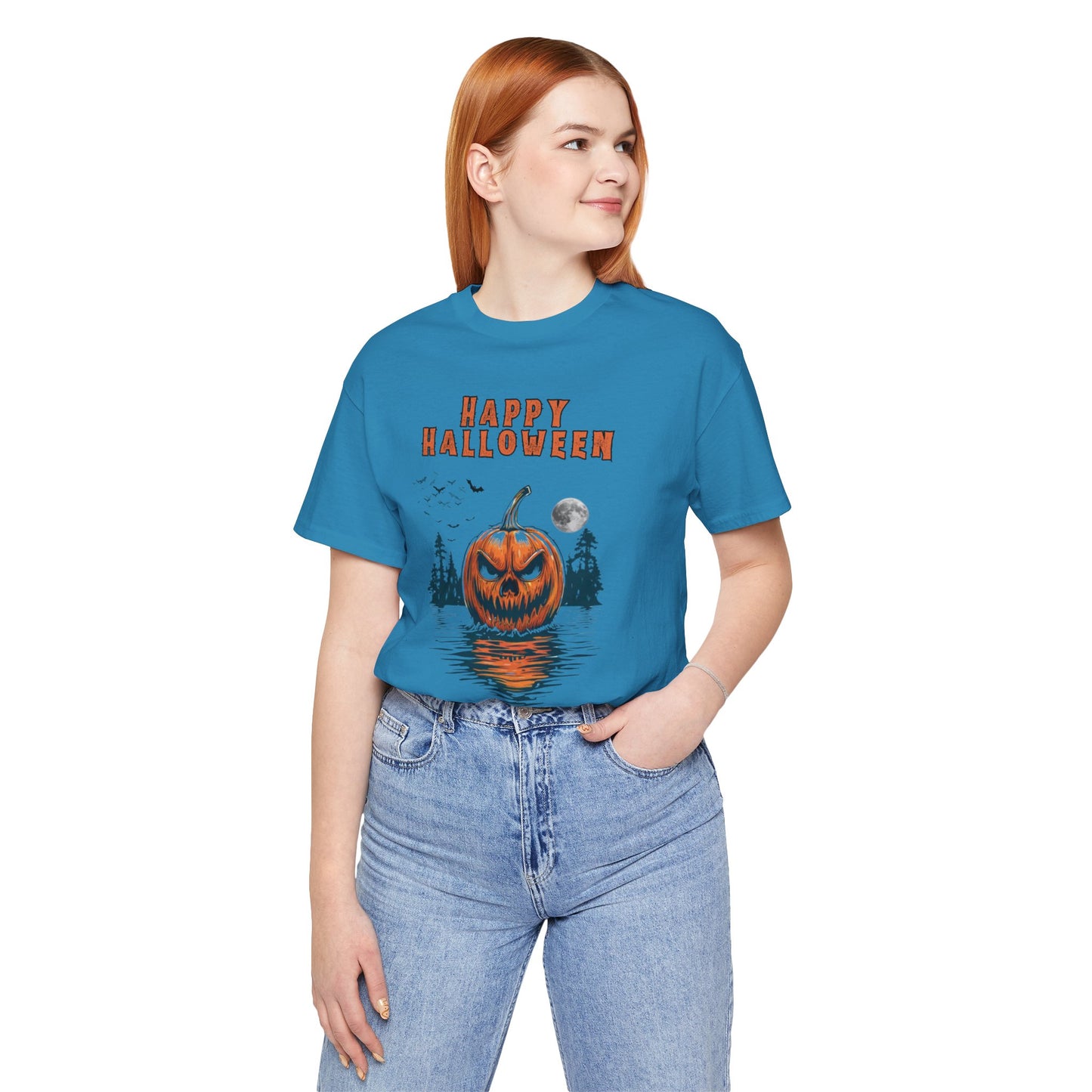 HAPPY HALLOWEEN From Herrington Unisex Jersey Knit Cotton Short Sleeve Tee