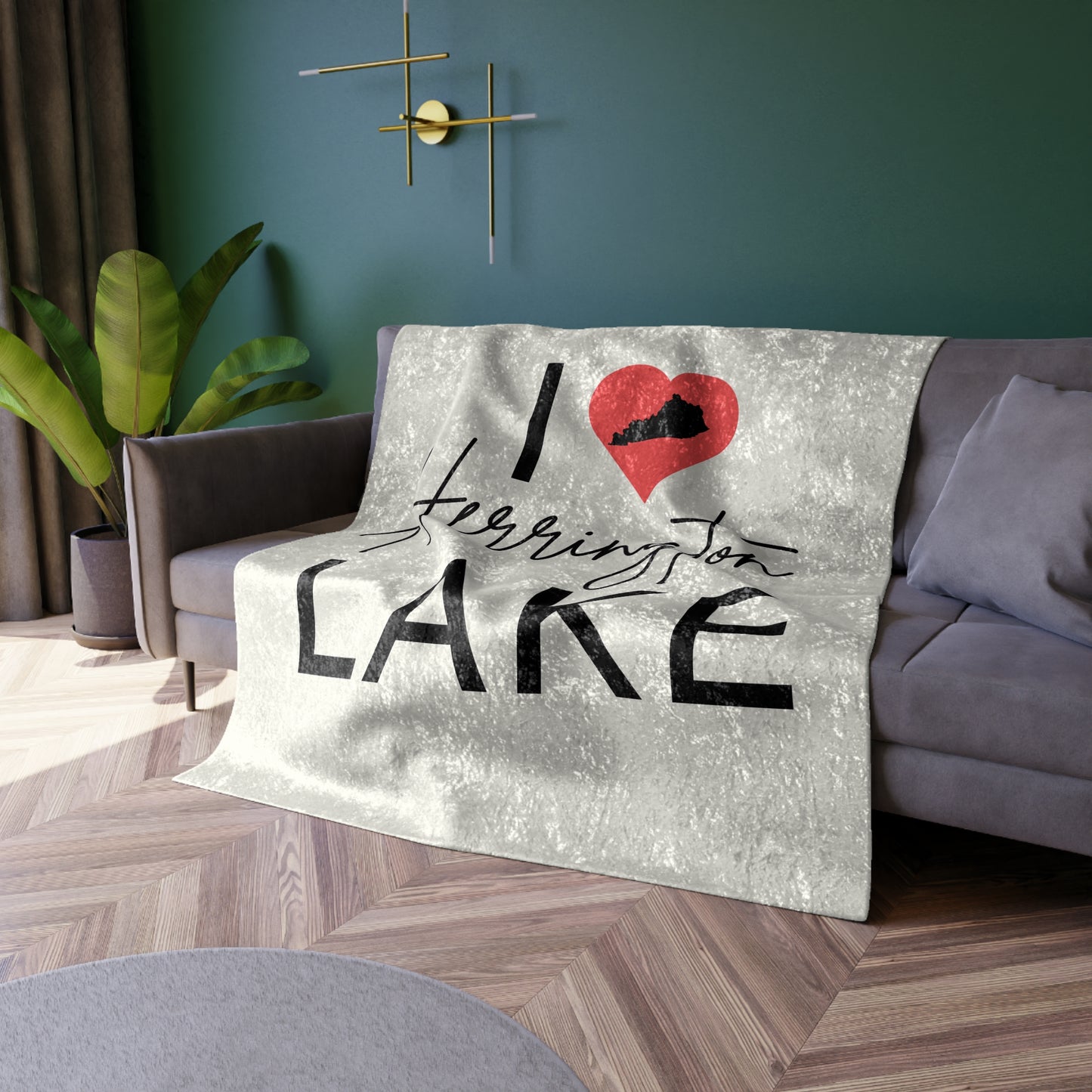 I ♥️ Herrington Lake Crushed Velvet Blanket