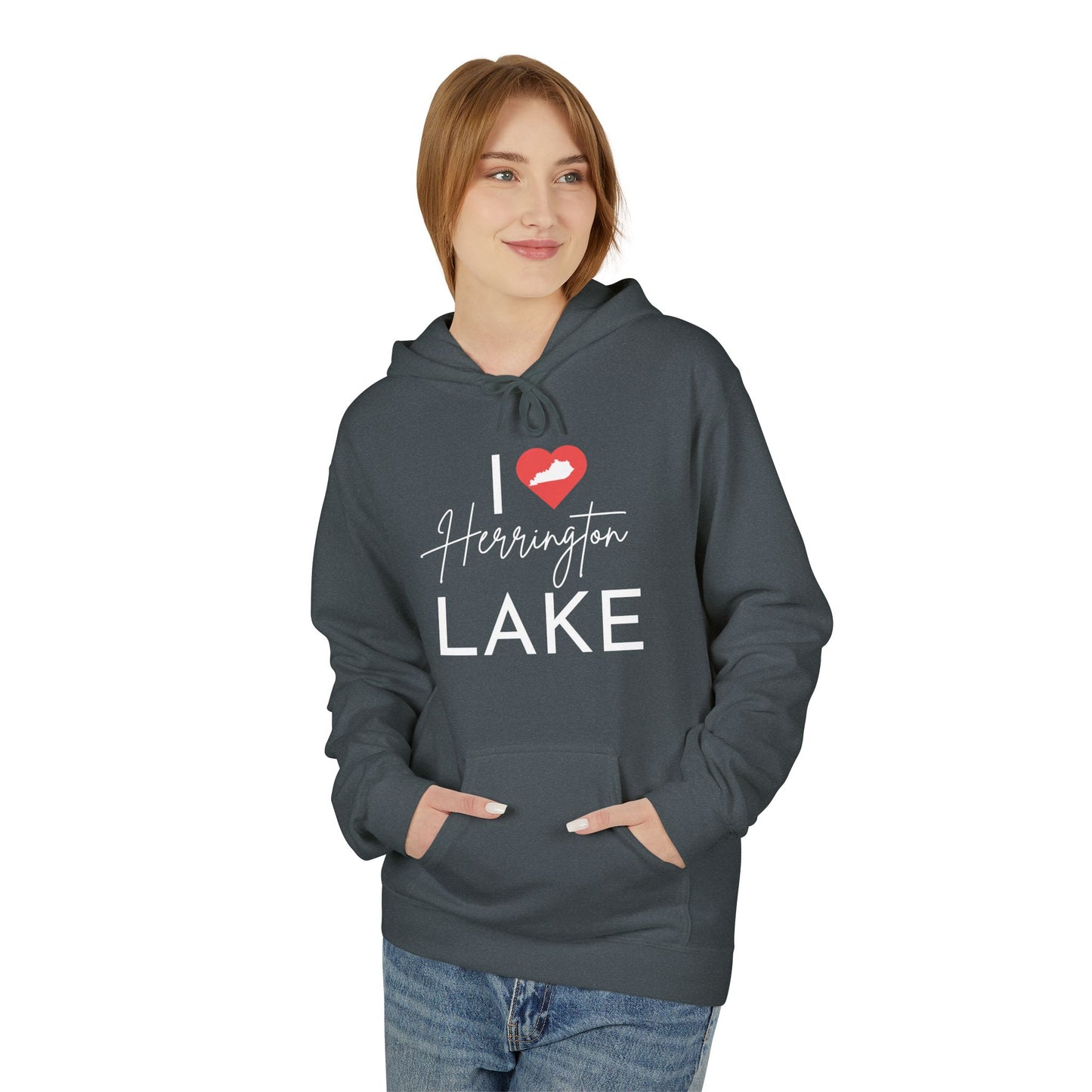 I ❤️ Herrington Lake Unisex Midweight Softstyle Cotton-Faced Fleece Hoodie