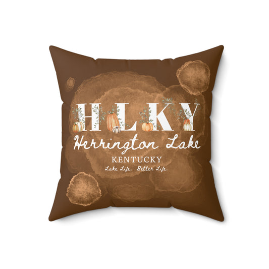 HLKY Collection Rustic Pumpkin Spun Polyester Square Accent Pillow (Brown)