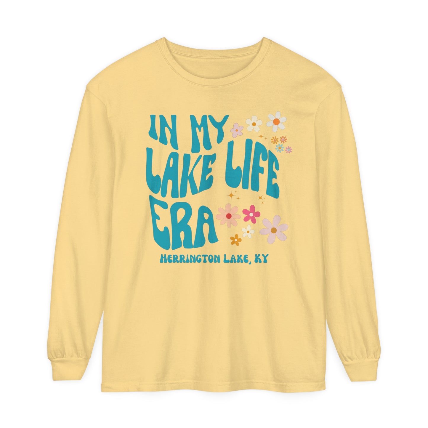 "In My Lake Life Era" Spring Pastels Garment-Dyed Premium Comfort Colors™ Long Sleeve T-Shirt