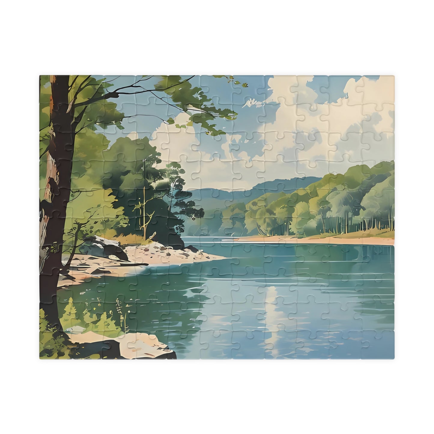 "Afternoon in the Cove" Herrington Lake Vista Watercolor Puzzle (110, 252, 520, 1014-piece)