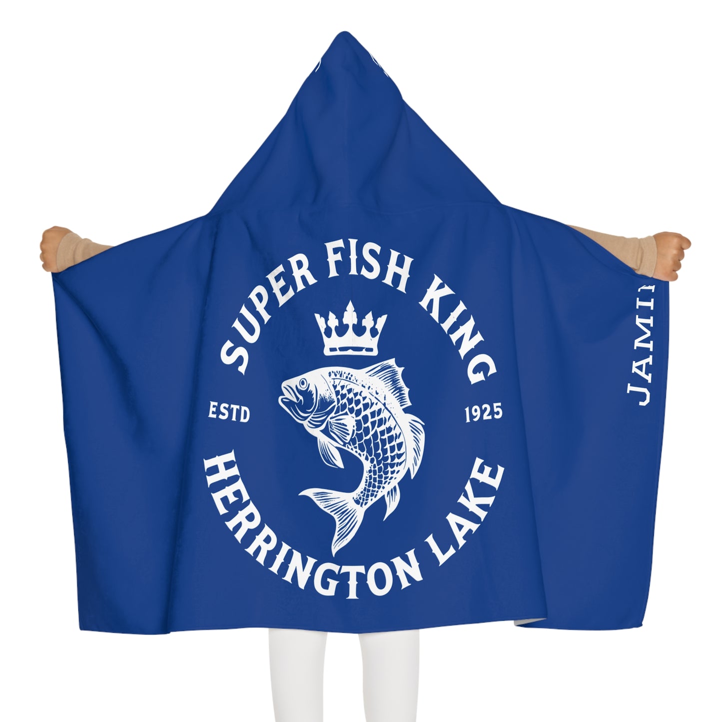 Custom Personalized Super Fish King Youth Hooded Towel