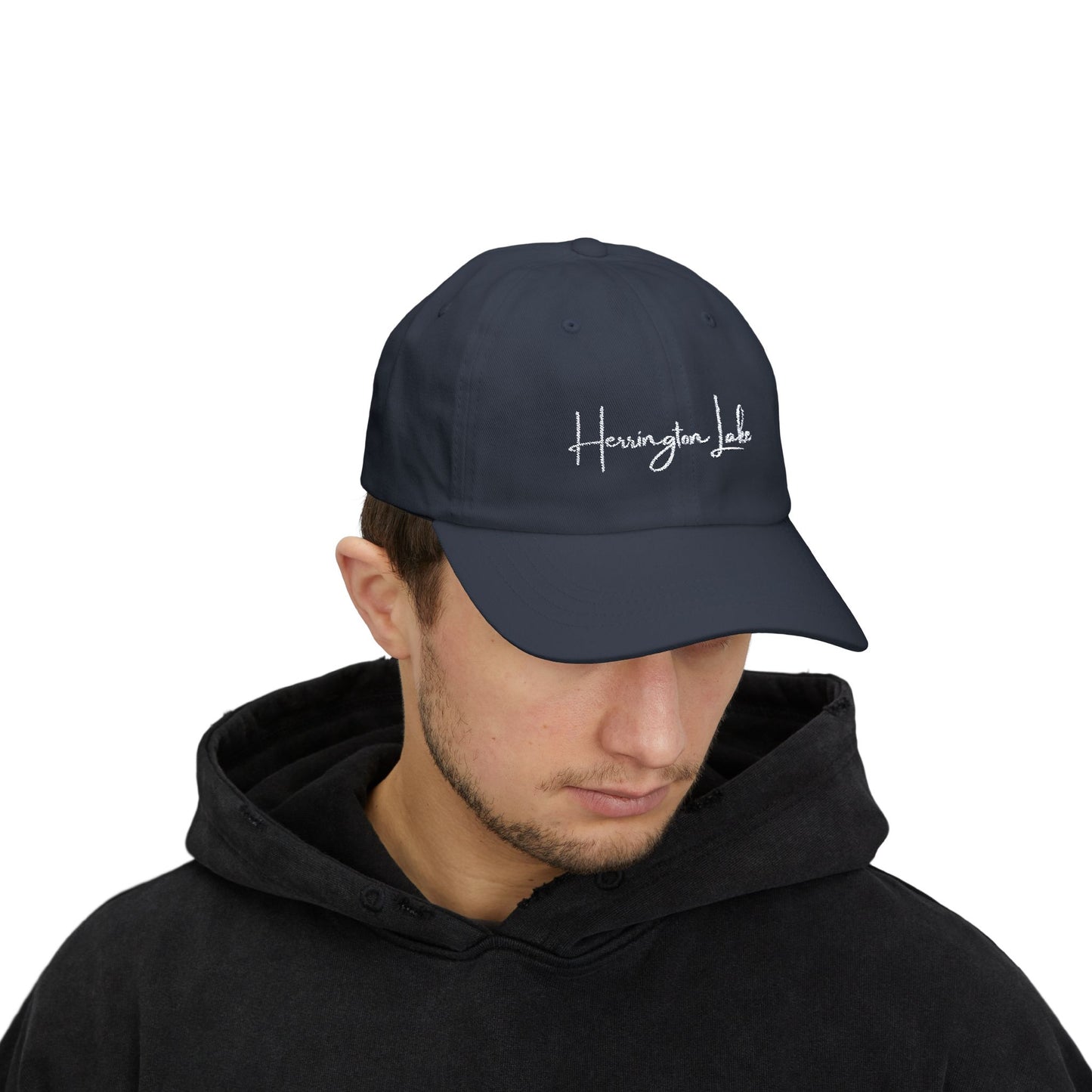 Embroidered Herrington Lake Script Classic Dad Cap