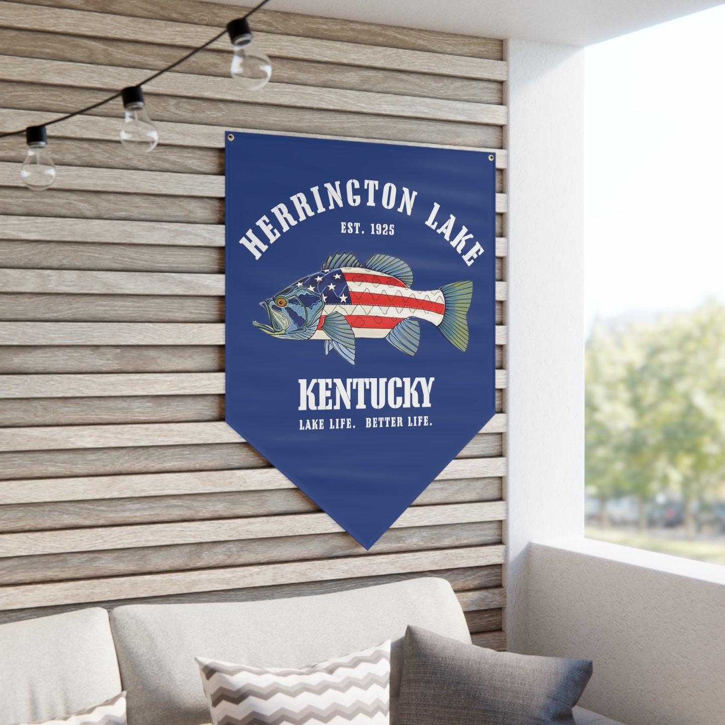 Herrington Lake Patriots All-American Angler Pennant Banner - Blue