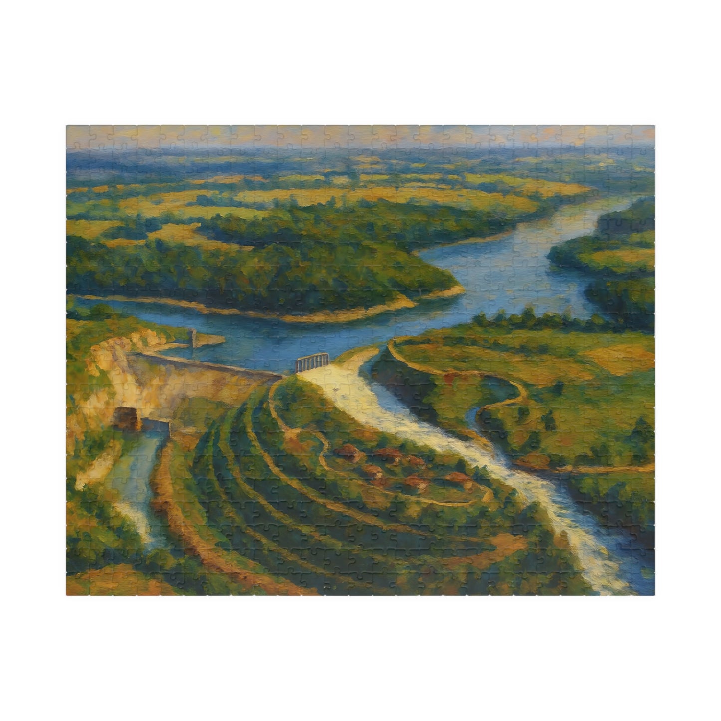 A Painter's Perspective: Dix Dam Aerial View Jigsaw Puzzle  (110, 252, 500 & 1000 pieces)