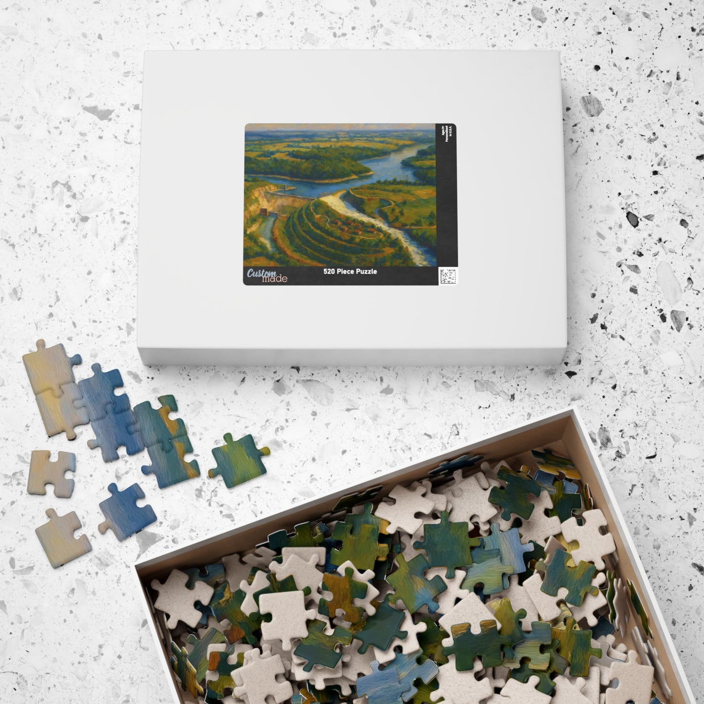 A Painter's Perspective: Dix Dam Aerial View Jigsaw Puzzle  (110, 252, 500 & 1000 pieces)
