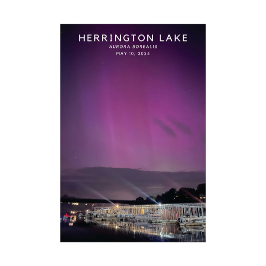 Northern Lights Over Herrington Limited Edition Rolled Posters with Titled Top