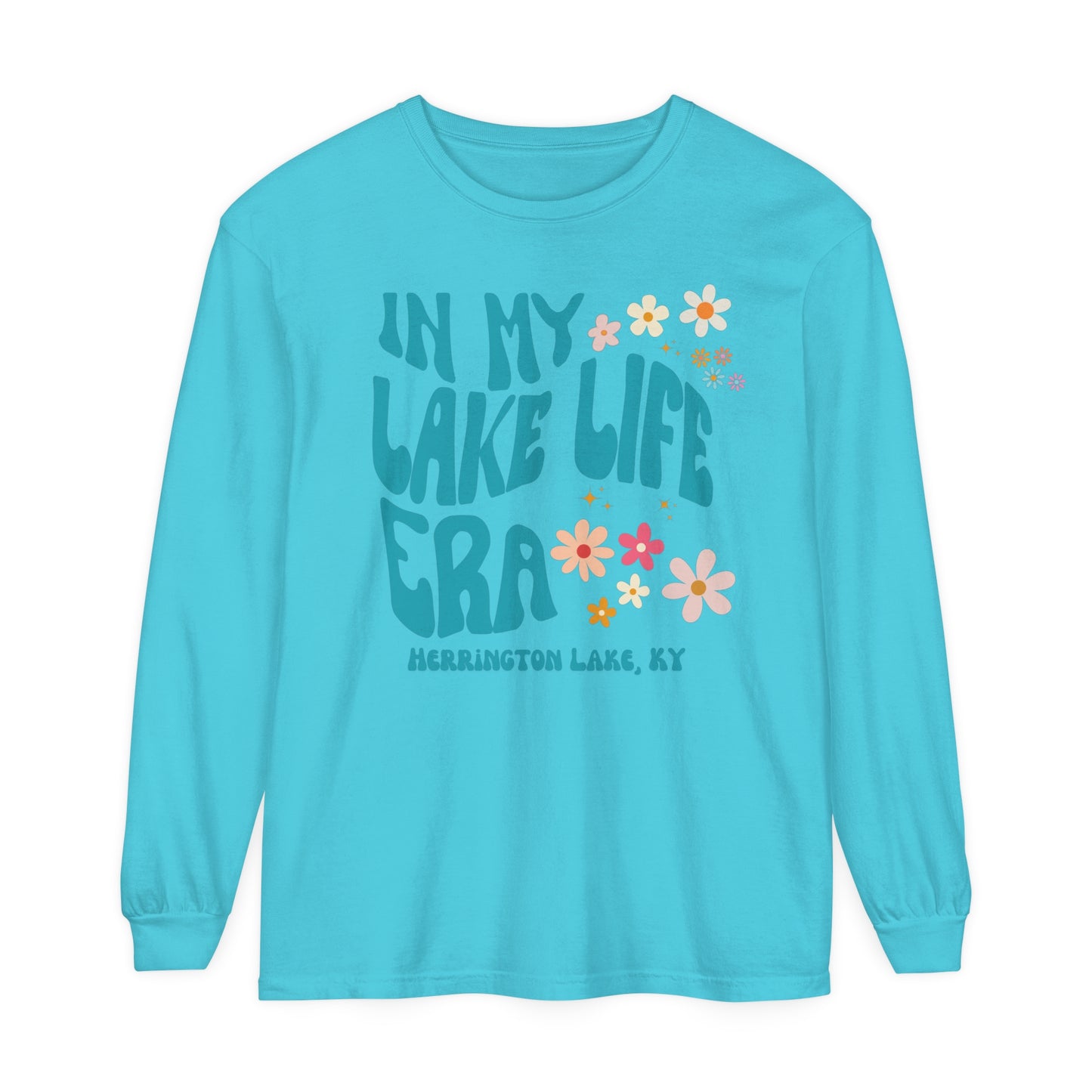 "In My Lake Life Era" Spring Pastels Garment-Dyed Premium Comfort Colors™ Long Sleeve T-Shirt