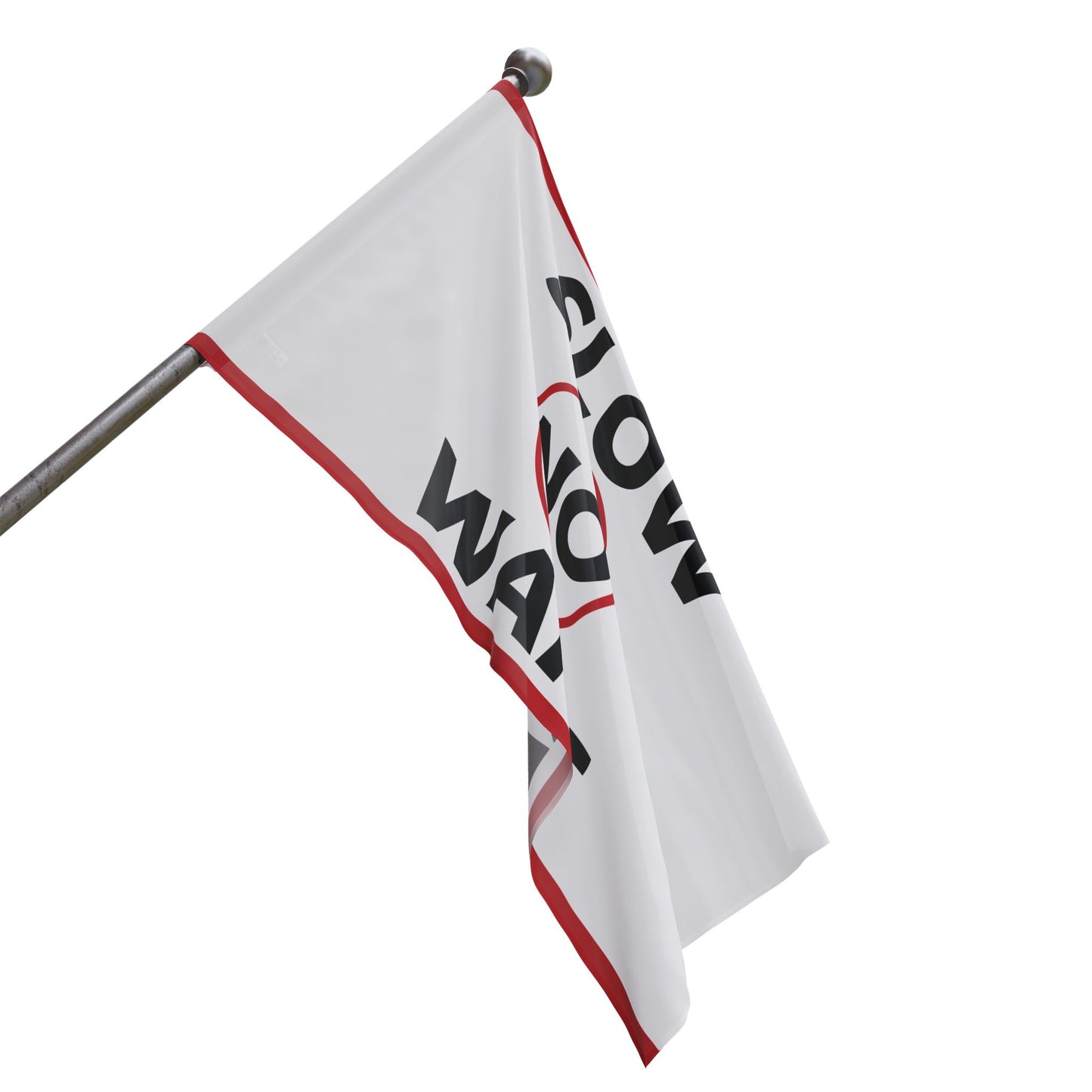 "SLOW NO WAKE" Flag - White